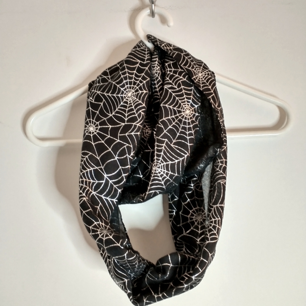 Black Spiderweb Infinity Scarf NEW